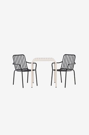 Venture Home - Spisegruppe Borneo med 2 spisebordsstole Peking - Beige - Spisegrupper - Fra Homeroom