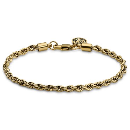 Essentials | Pulseira Corrente Corda Dourada de 4 mm para homens - Pulseiras em aço