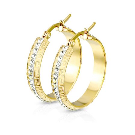 1 Par 30 mm. Creoler i IP Pläterad 316L Kirurgiskt stål med CZ