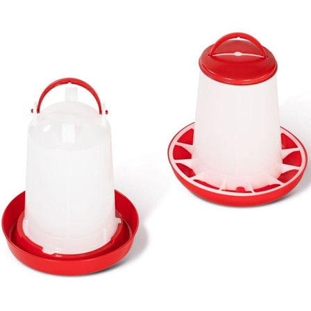 Sett med 2 kg fôrautomat og 2 L drikkekar for høner og fjærfe