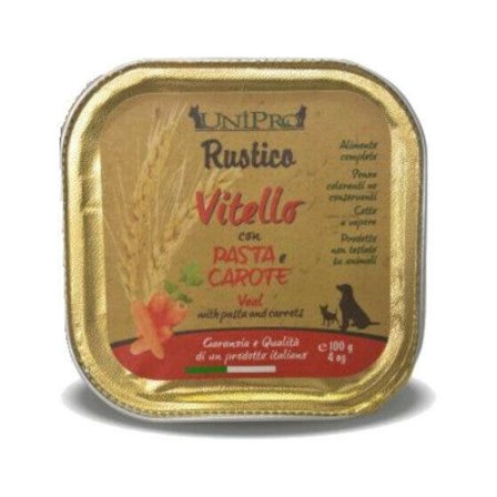 Unipro Rustico Cibo Umido Vitello Con Pasta E Carote Per Cani
