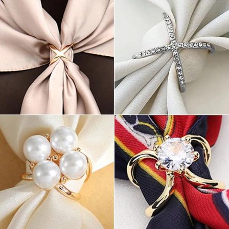 Oval Brooches Simple Crystal Brooches Shawl Ring Clip Scarves Fastener Silk Scarf Buckle Brooch Wedding Jewelry Accessories