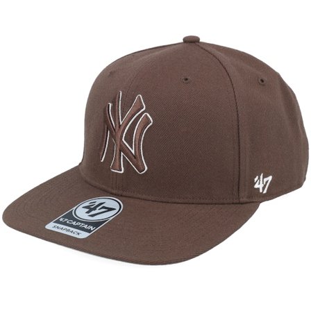 47 Brand - MLB Hnědý snapback Kšiltovka - New York Yankees No Shot Tain Brown Snapback @ Hatstore