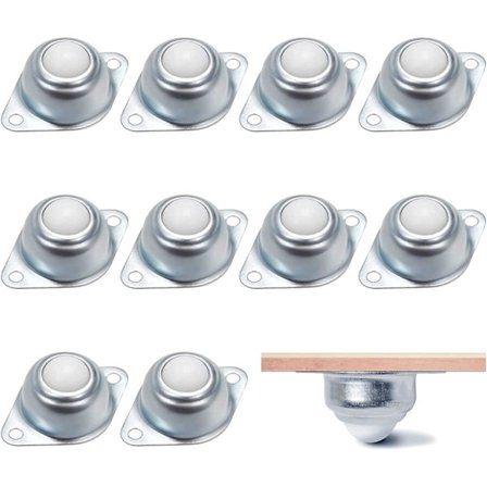 Lager nylon, 10 stk Universal stål kule rulle kule hjul, hjul Nylon små svingbare hjul, kuleoverføringslager for møbler