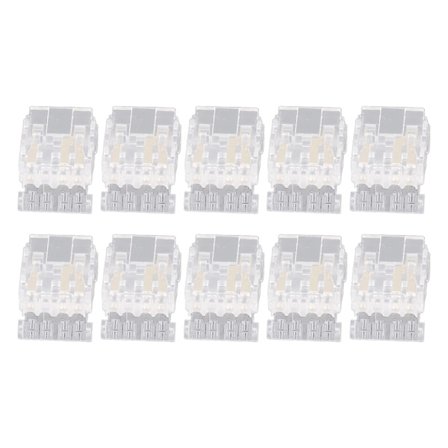 10st COB LED Strip till Wire-kontakt 10 mm 3-stifts transparent lödfria LED-ljusremskontakter för hemmakontor
