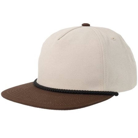 Equip - Beige snapback Caps - Beige/Brown Canvas Mid Golfer A-Frame Snapback @ Hatstore