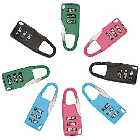 Parti med 8 säkerhetshänglås med skollåda, gym, exteriör för garage