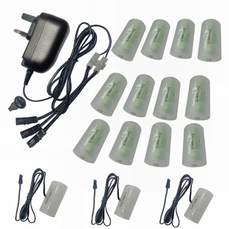 3 i 1 Justerbar 3V-12V EU/US/UK Strömförsörjningsadapter för LR20 D MN1300 Batteri Ersättning 2-8st 1.5V LR20 D Batteri