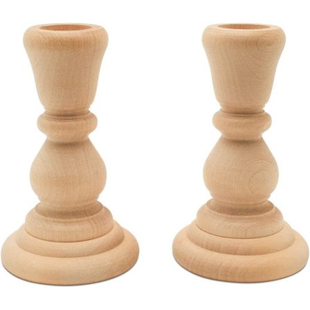 Klassiske trælysestager 4 tommer med 7/8 tommer hul, sæt af