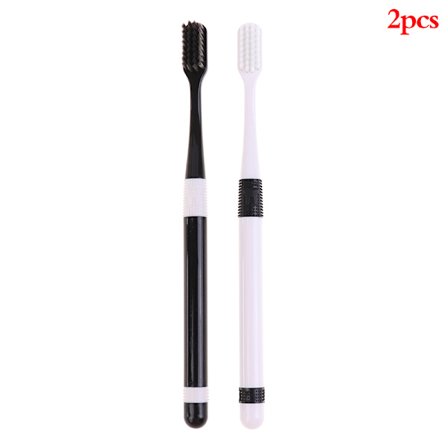 2kpl Bamboo Charcoal -hammasharja Pehmeäharjainen hammasharja Senille