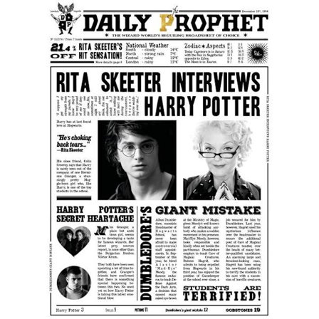 A3 Print - Harry Potter - Daily Prophet - Rita Skeeter Interview