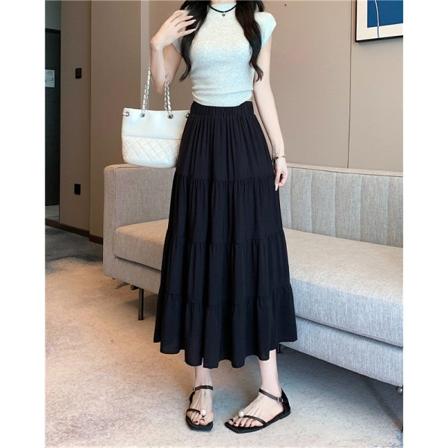 Kvinnor Bohemian Swing Kjolar Dam Sommar Casual Flowy Lång kjol Lös grön L