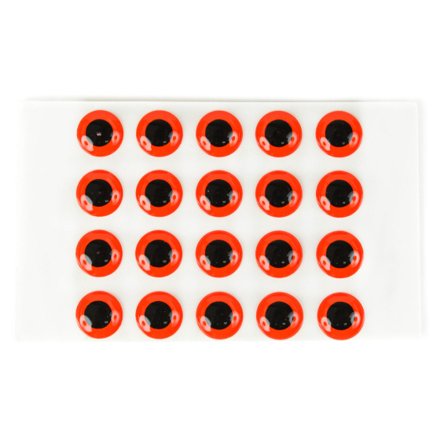 Epoxy Eyes 5,5 mm oval dubbel, Fluo Red