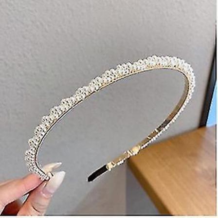 Korea Style Pearl Beaded Hair Hoop Pannebånd Dame 15