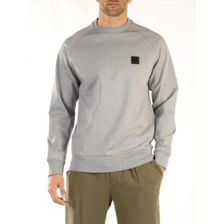 Hugo Boss, Round-neck Knitwear Grijs, Heren, Maat:XL,polyester,Patches
