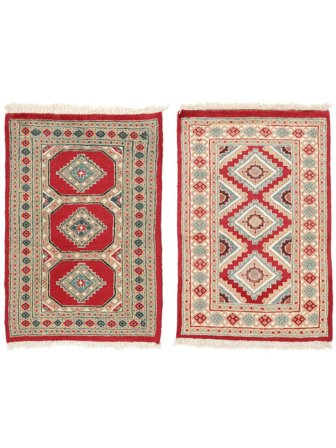 Pakistan Bokhara 2Ply 63X95 Uldtæppe Brun/Mørkerød Lille Carpetvista