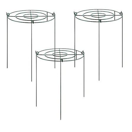 3 sett pionstøtte, plantestøtte med buer og gitter med 4 ben, plantestøtte, blomsterstøtte