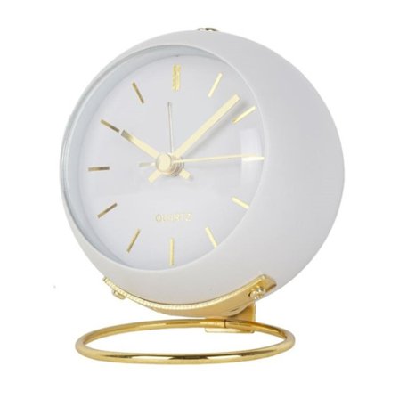 Lyxig vit väckarklocka nordisk elektronisk skrivbordskvartsklocka