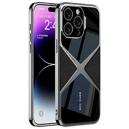 Til iPhone 14 Pro Max Splejset Telefoncover Læderbelagt TPU+PC Hybrid Skal