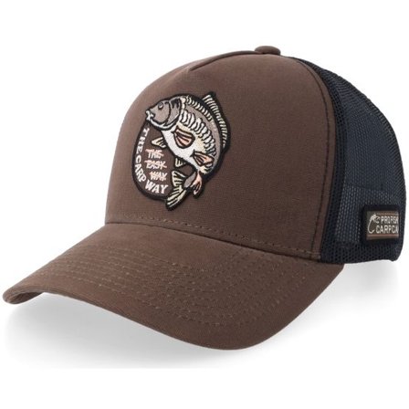 Skillfish - Brun trucker Keps - The Carp Way Canvas Brown/Black A-frame Trucker @ Hatstore