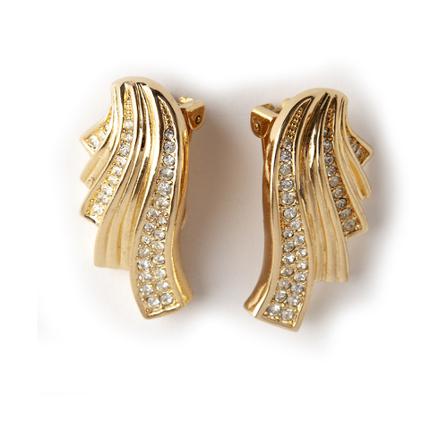 Dior Vintage, Pre-owned organic earclips Geel, Dames, Maat:ONE Size