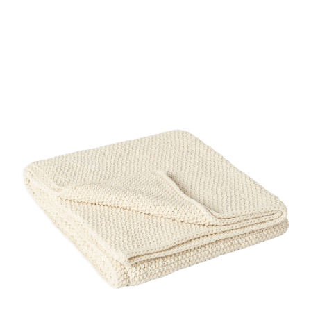 Åhléns Home Stickad pläd KNIT 130x170 cm Filtar & plädar Vit ONESIZE