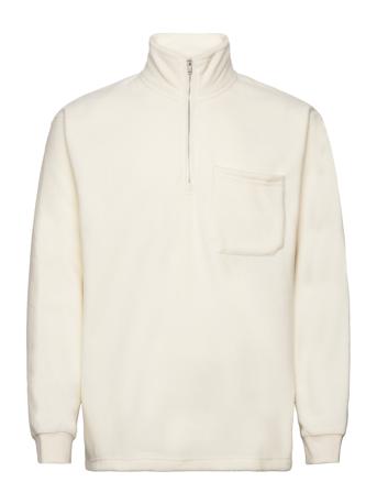 Slhrelaxgotler Fleece Half-Zip Sweat Beige Selected Homme