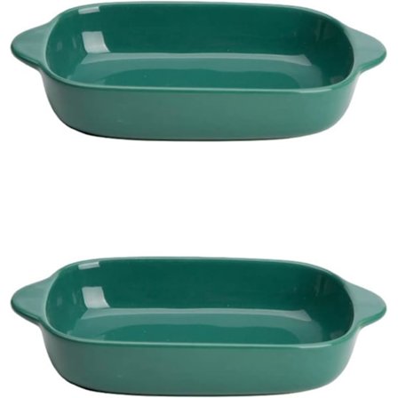 Keramisk ovnfast fad, tærtefad, 22,4 cm tærteform, porcelænsovnfaste fade, tærteplade, non-stick quiche-form til madlavning, sæt med 2, grøn