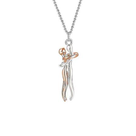 Halauspari-kaulakoru S925 Sterling hopeaa Halaava kaulakoru Rakastetulle korulle h nelle ja h nelle, rakastajille yst v np iv lahja/YY Rose Gold and 
