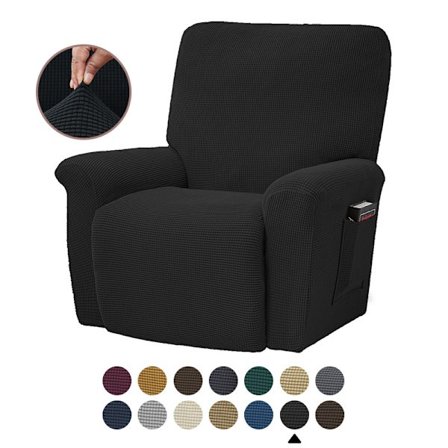 Stretch Recliner Trekk Recliner Stoler for Stue Recliner Stolseter med Sidelomme, Tykk Myk Liten