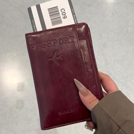 Nyt Retro Læder Kort Etui Pas Holder Cover Pung Rejse