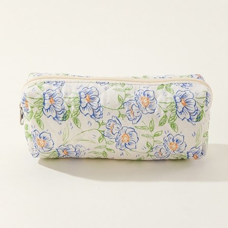 Blomster quiltet bomuldstaske Cartoon College Penalhus 02 02