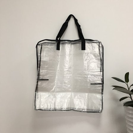 4 stk. gennemsigtige opbevaringsposer, kraftige håndtag med lynlås, isolerer mod støv og fugt, stor mobilpose XXL 65x65cm, opbevaringspose til tøj, 