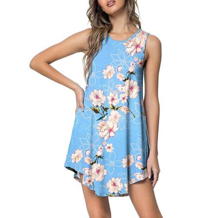 Dam Tank Sundress Vest T Shirt Klänning