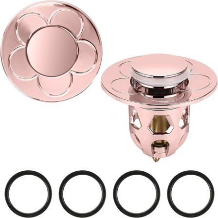 2 stk. Universal Vaskesluk (Rosegull), Pop-Up Sink Plug Anti