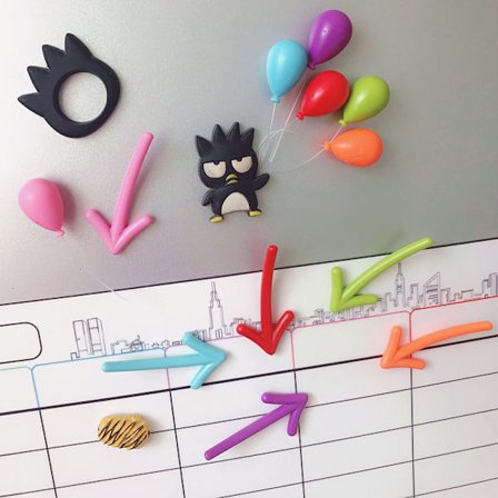 12 stk. magneter til køleskab, pilmagneter, farverige små køleskabsmagneter