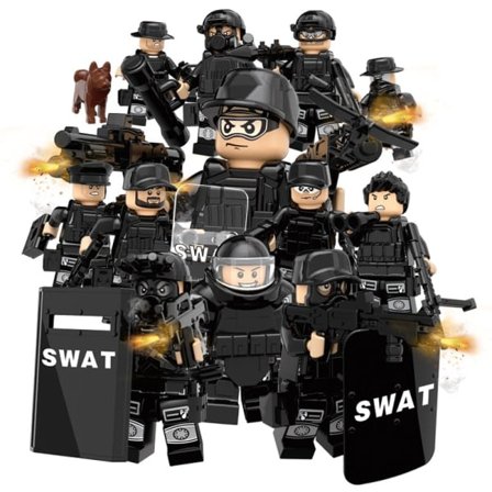 SWAT Team Special Forces Våben Børn Puslespil DIY Puslespil Blok Legetøj (24-pak)