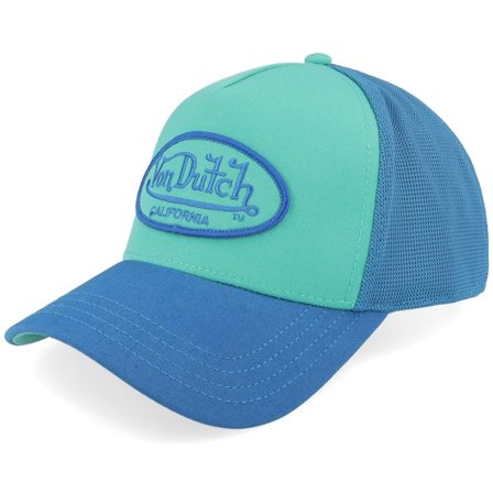 Von Dutch - Ble trucker Czapka Z Daszkiem - Oval Patch Blue/Turquoise Trucker @ Hatstore
