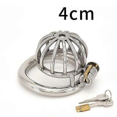 304 Ruostumattomasta teräksestä valmistettu metallinen miehen siveyskorsetti, laite, rajoitin, piikkirengas lukolla