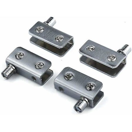 4-pack glasdörrgångjärn 90° svänggångjärn, glas utan borrning, rostfritt stål, passar 5-8 mm glas