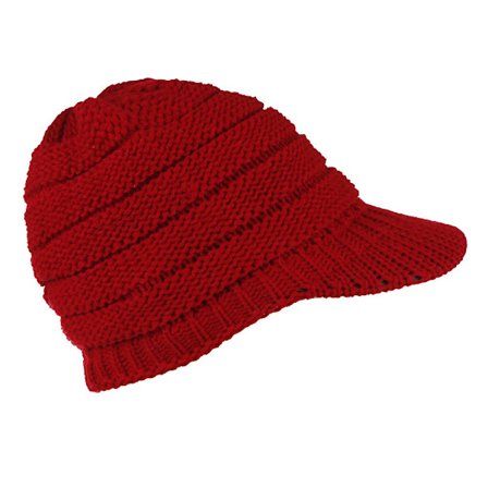 Dame Vinter Strikket Lue Vinter Bremskjerm Lue Hatter For Kvinner Slouchy Lue Cap Med Visor Varm