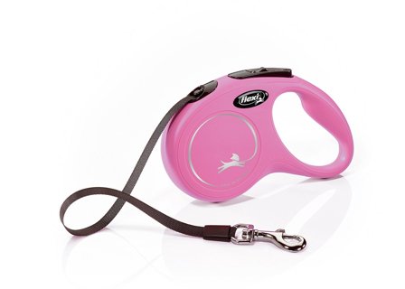 Flexi - Flexi New Classic Koppel Med Band 5 m - Rosa - Hundkoppel