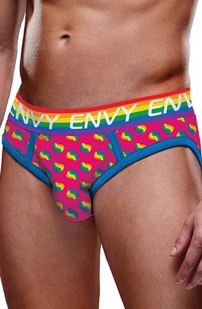 Rainbow Hearts Bubble Butt Jock M/L
