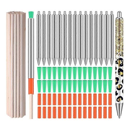 Epoxy Glitter Penn Dreie Feste Sett Rustfritt Stål Penner Silikonplugg Silikon Pennehetter Verktøy for DIY Glitter Penn