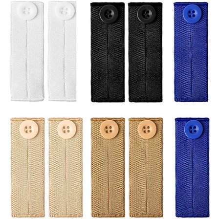 10 stk Elastiske Livviddeforlengere, Justerbar Bukseknapp