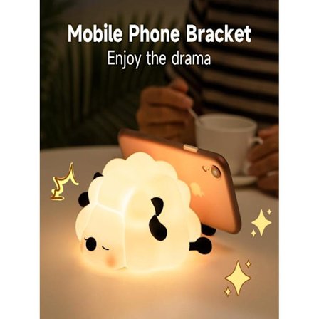 Laddningsbar LED-nattlampa för barn, 3-stegs dimbar barnkammar-nattlampa, mjuk lampa i livsmedelsklassat silikon