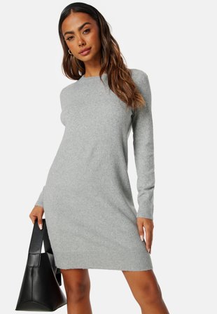 VERO MODA Doffy LS O-Neck Dress Light Grey Melange Klær