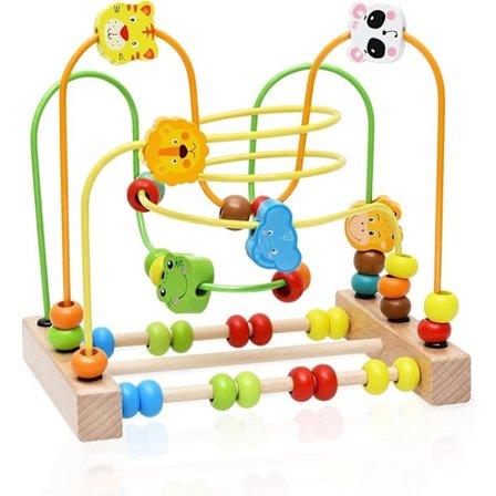 Denne treperle labyrint leken, med en berg-og-dal-bane, kuleramme og dyre perler, er en pedagogisk aktivitetskube og en flott gave.