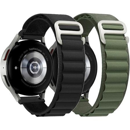 Loop-armband kompatibel med Samsung Galaxy Watch 5/4 40mm 44mm/Watch5 Pro, 20mm justerbar sportnylon G-krok ersättning för Huawei Watch, Amazfit GTS
