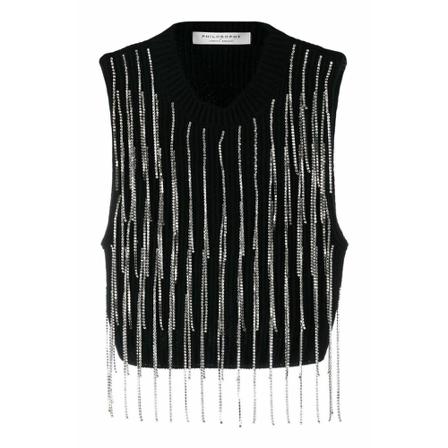 Philosophy di Lorenzo Serafini Sleeveless Tops Sort, Dame